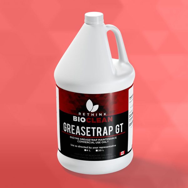 A ReThink BioClean's jug of Greasetrap GT cleaner.