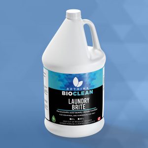A ReThink BioClean's jug of Laundry Brite cleaner.