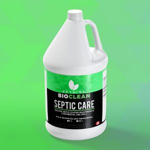 A ReThink BioClean's jug of Septic Care cleaner.